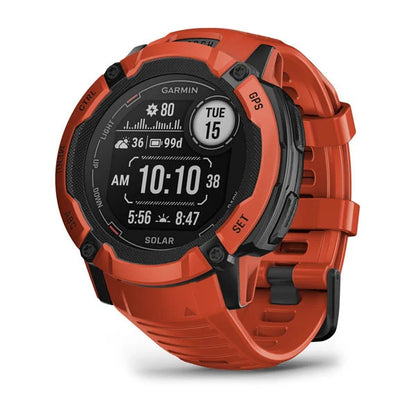 010-02805-34 GARMIN | Instinct 2X Solar Flame Red Smartwatch (Unisex)