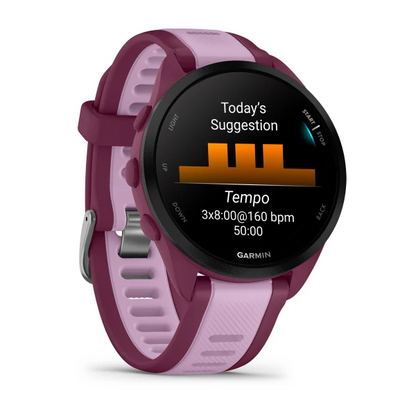 010-02863-33 GARMIN | Forerunner 165 Music Berry / Lilac Smart Watch (Unisex)