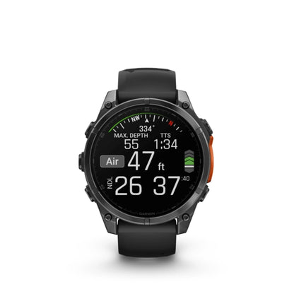 Fenix 8 47mm, AMOLED Slate grey with Black Silicone Band