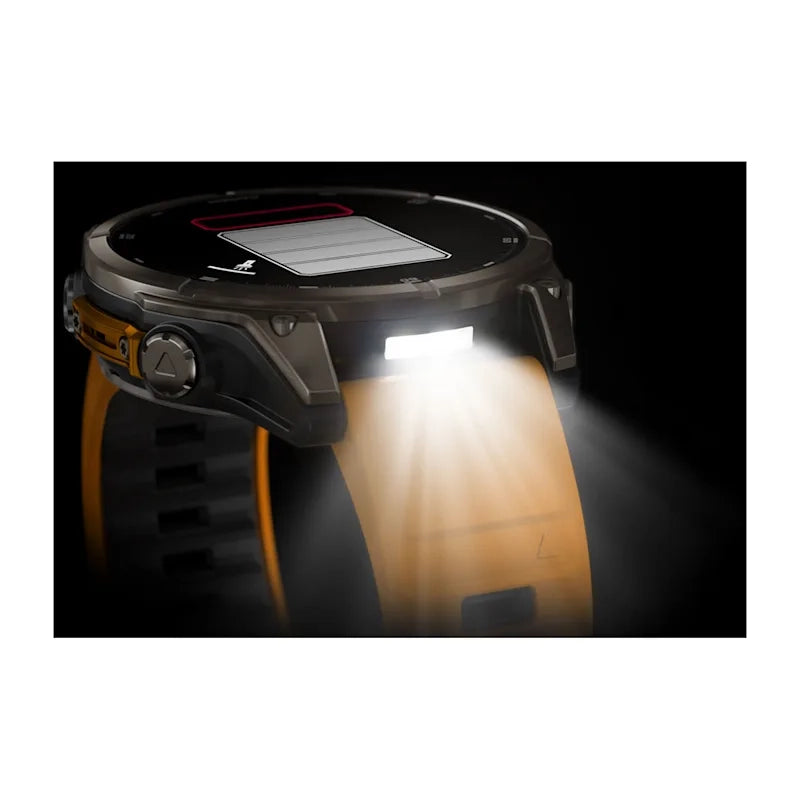 Fenix 8 47mm, AMOLED Sapphire, Titanium with Spark orange/graphite silicone Band