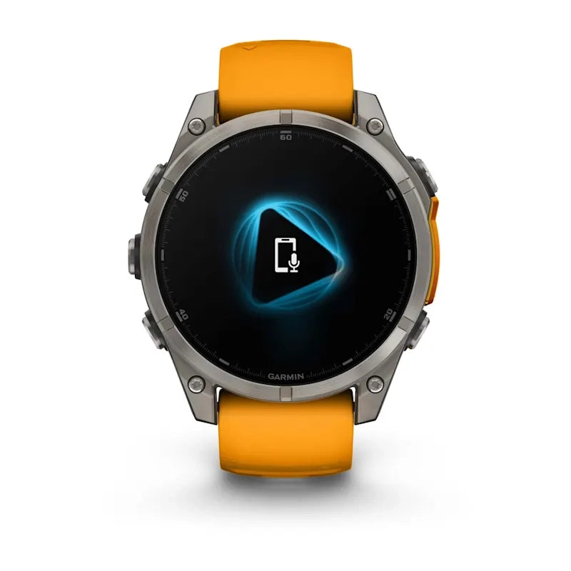 Fenix 8 47mm, AMOLED Sapphire, Titanium with Spark orange/graphite silicone Band