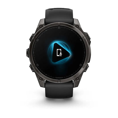 Fenix 8 47mm, AMOLED Sapphire, Carbon grey DLC titanium with Black/pebble grey silicone band