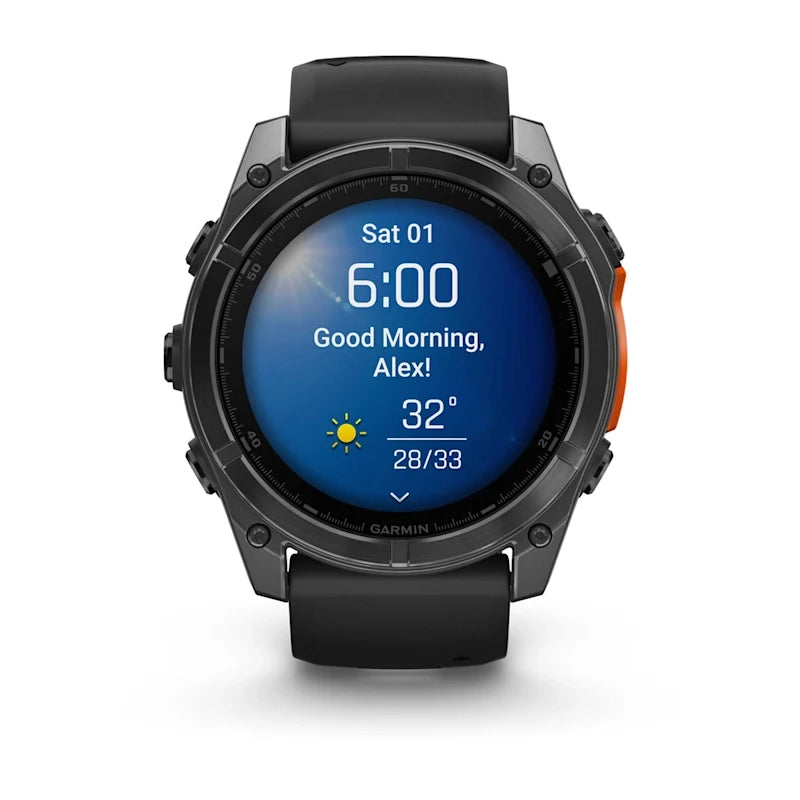 Fenix 8 51mm, AMOLED Glass, TSlate grey with Black silicone band