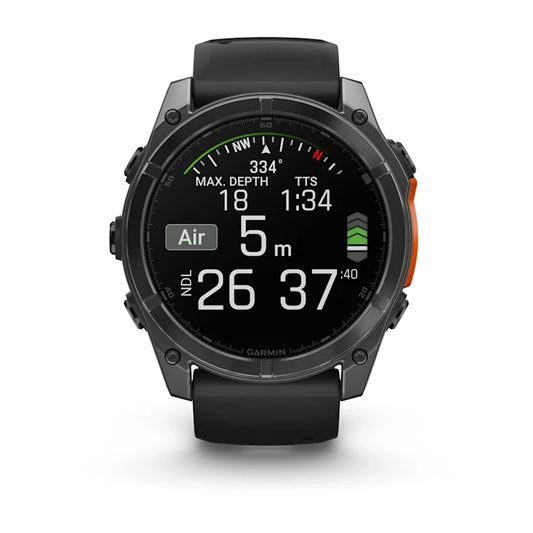 Fenix 8 51mm, AMOLED Glass, TSlate grey with Black silicone band