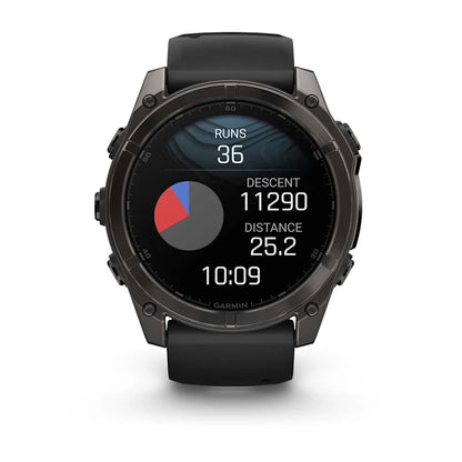 Fenix 8 51mm, AMOLED Sapphire, Carbon grey DLC with Black/pebble grey silicone band