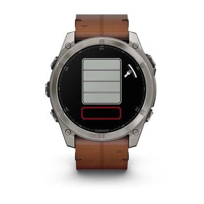 Fenix 8 51mm, AMOLED Sapphire, Titanium with Chestnut Leather Band