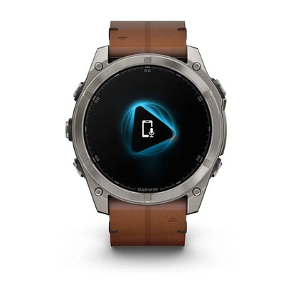 Fenix 8 51mm, AMOLED Sapphire, Titanium with Chestnut Leather Band