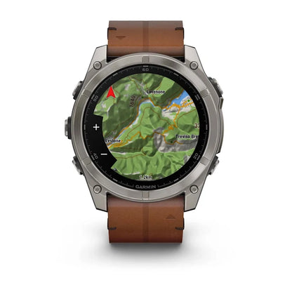 Fenix 8 51mm, AMOLED Sapphire, Titanium with Chestnut Leather Band