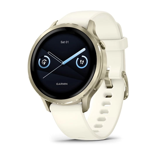 Garmin Venu 4 41MM Lunar Gold with Bone Silicone Band Smart Watch