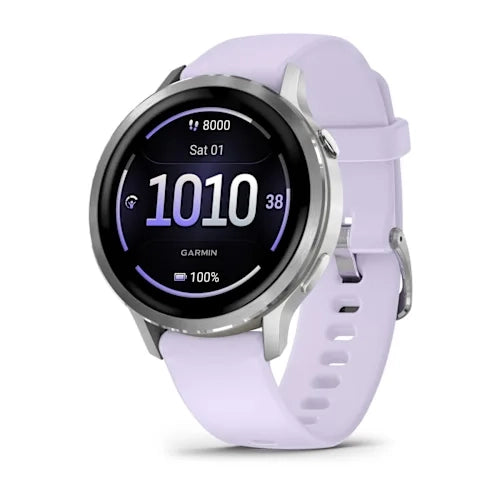 Garmin Venu 4 41MM Silver with Periwinkle Silicone Band Smart Watch