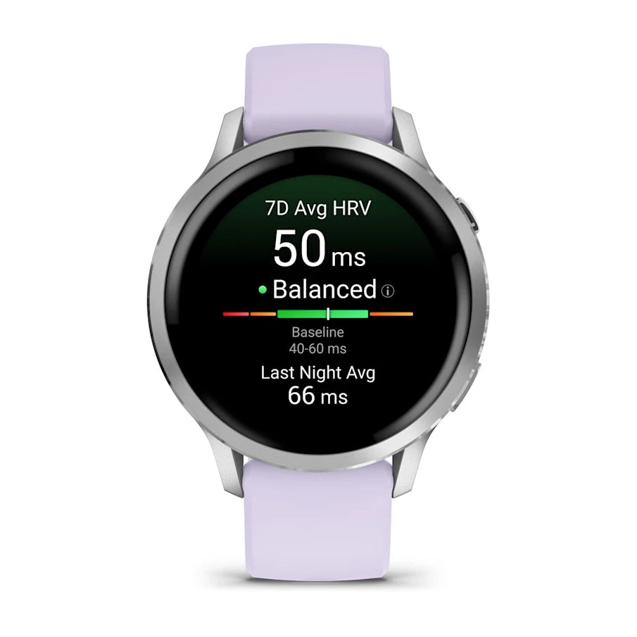 Garmin Venu 4 41MM Silver with Periwinkle Silicone Band Smart Watch