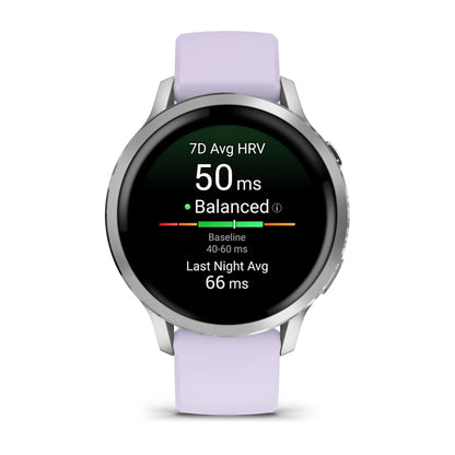 Garmin Venu 4 41MM Silver with Periwinkle Silicone Band Smart Watch