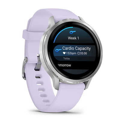 Garmin Venu 4 41MM Silver with Periwinkle Silicone Band Smart Watch