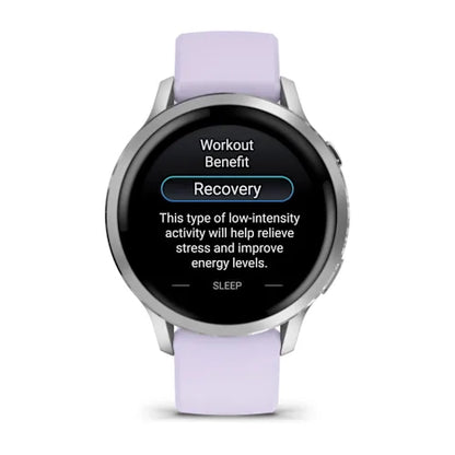 Garmin Venu 4 41MM Silver with Periwinkle Silicone Band Smart Watch