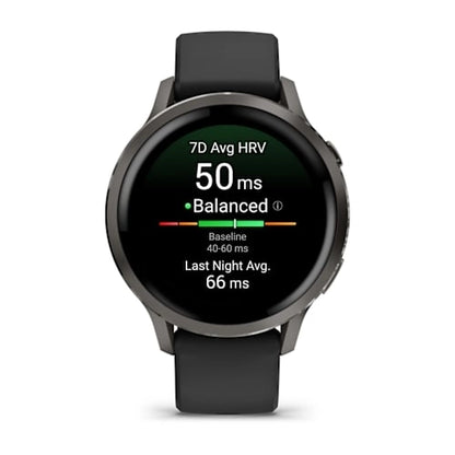 Garmin Venu 4 41MM Slate with Black Silicone Band Smart Watch