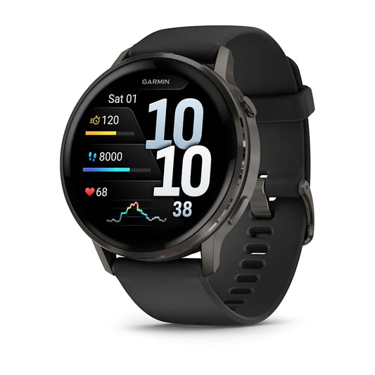 Garmin Venu 4 45MM Slate with Black Silicone Band Smart Watch