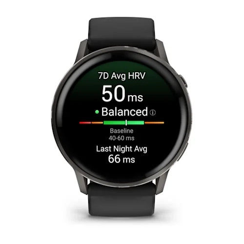 Garmin Venu 4 45MM Slate with Black Silicone Band Smart Watch