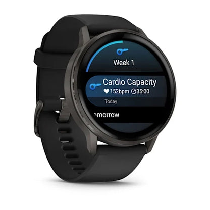 Garmin Venu 4 45MM Slate with Black Silicone Band Smart Watch