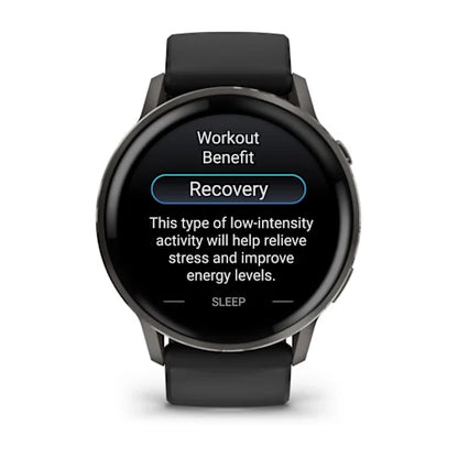Garmin Venu 4 45MM Slate with Black Silicone Band Smart Watch