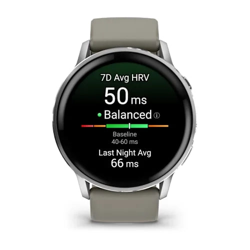 Garmin Venu 4 45MM Silver with Silver Gray Silicone Band Smart Watch