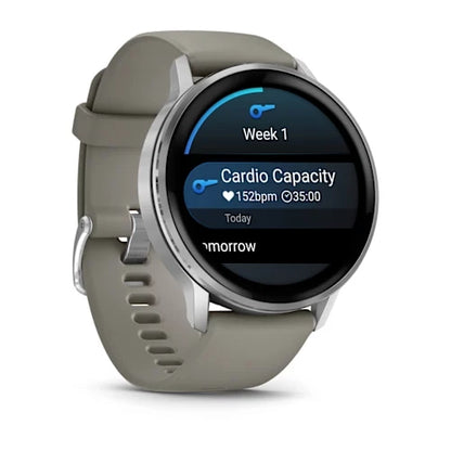 Garmin Venu 4 45MM Silver with Silver Gray Silicone Band Smart Watch
