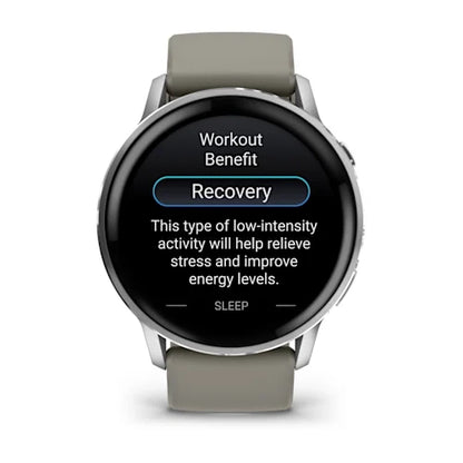Garmin Venu 4 45MM Silver with Silver Gray Silicone Band Smart Watch