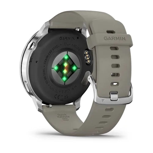 Garmin Venu 4 45MM Silver with Silver Gray Silicone Band Smart Watch