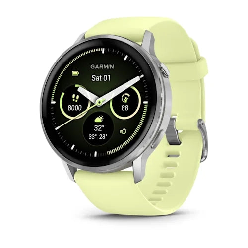 Garmin Venu 4 45MM Silver with Citron Silicone band Smart Watch