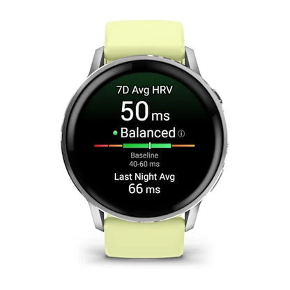Garmin Venu 4 45MM Silver with Citron Silicone band Smart Watch