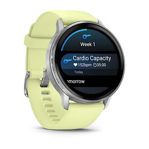 Garmin Venu 4 45MM Silver with Citron Silicone band Smart Watch
