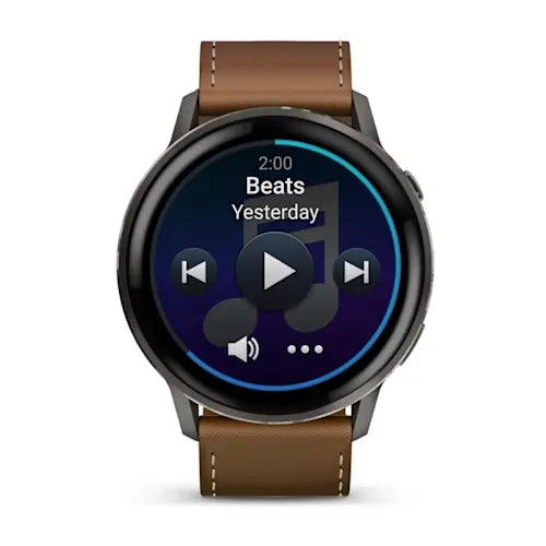 Garmin Venu 4 45MM Slate with Black Silicone Band and Brown Leather Band