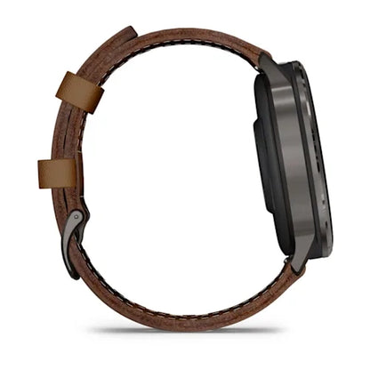 Garmin Venu 4 45MM Slate with Black Silicone Band and Brown Leather Band