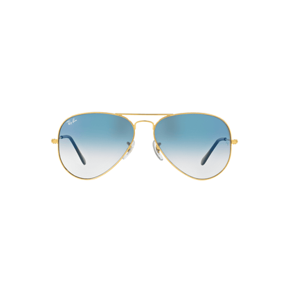 Ray-Ban RB3025 001/3F Aviator Sunglasses – Gold Frame, Gradient Blue Lenses