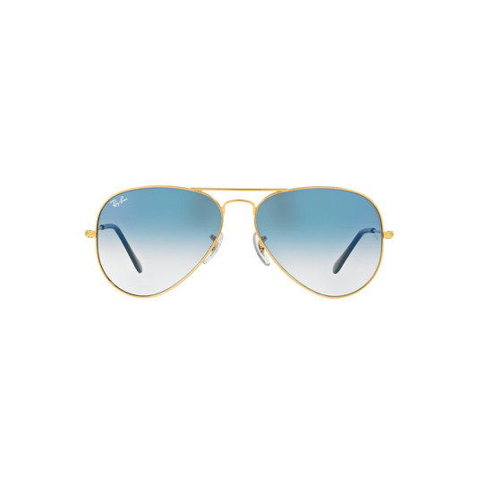 Ray-Ban RB3025 001/3F Aviator Sunglasses – Gold Frame, Gradient Blue Lenses