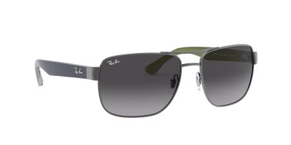 Ray-Ban RB3530 004/8G 58 Men's Square Sunglasses – Gradient Grey Lenses, Gunmetal Frame