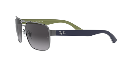 Ray-Ban RB3530 004/8G 58 Men's Square Sunglasses – Gradient Grey Lenses, Gunmetal Frame