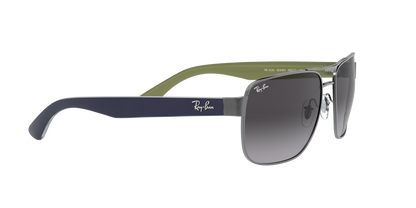 Ray-Ban RB3530 004/8G 58 Men's Square Sunglasses – Gradient Grey Lenses, Gunmetal Frame