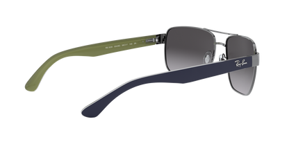 Ray-Ban RB3530 004/8G 58 Men's Square Sunglasses – Gradient Grey Lenses, Gunmetal Frame