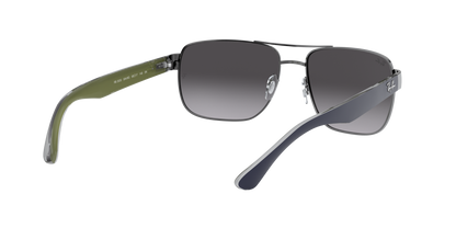 Ray-Ban RB3530 004/8G 58 Men's Square Sunglasses – Gradient Grey Lenses, Gunmetal Frame