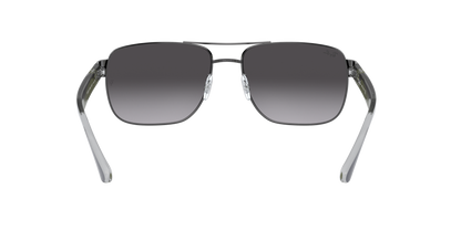 Ray-Ban RB3530 004/8G 58 Men's Square Sunglasses – Gradient Grey Lenses, Gunmetal Frame