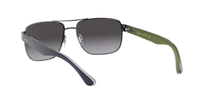 Ray-Ban RB3530 004/8G 58 Men's Square Sunglasses – Gradient Grey Lenses, Gunmetal Frame