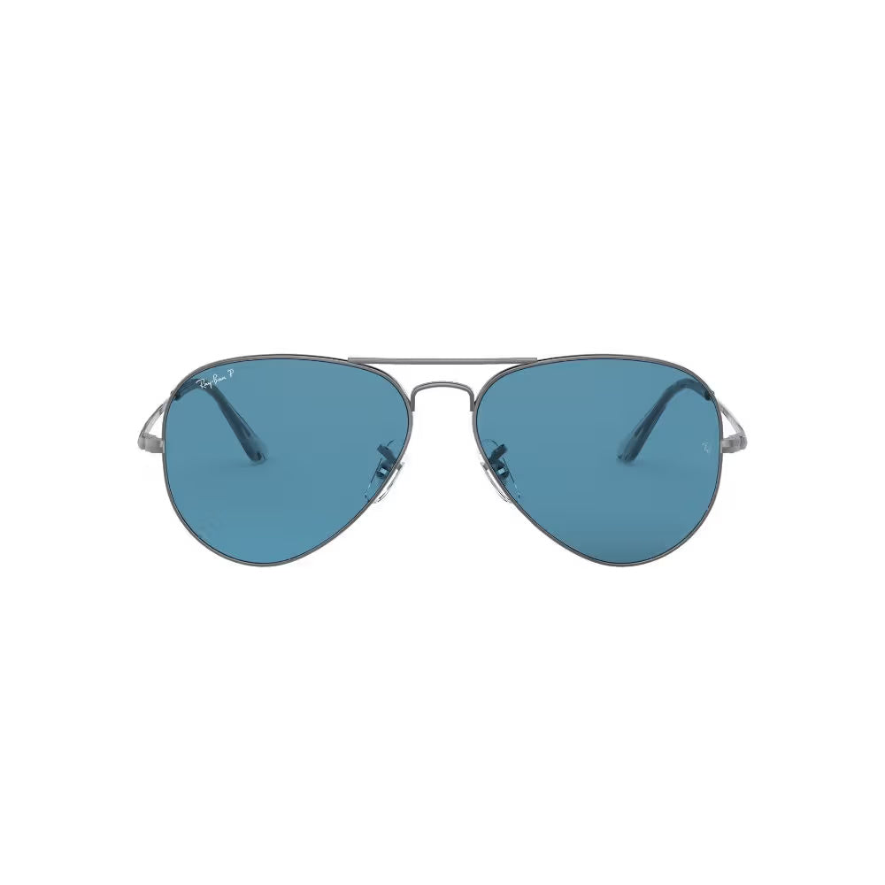 Ray-Ban 0RB3689 004/S2 58 Polarized Aviator Sunglasses – Ice Blue 57mm