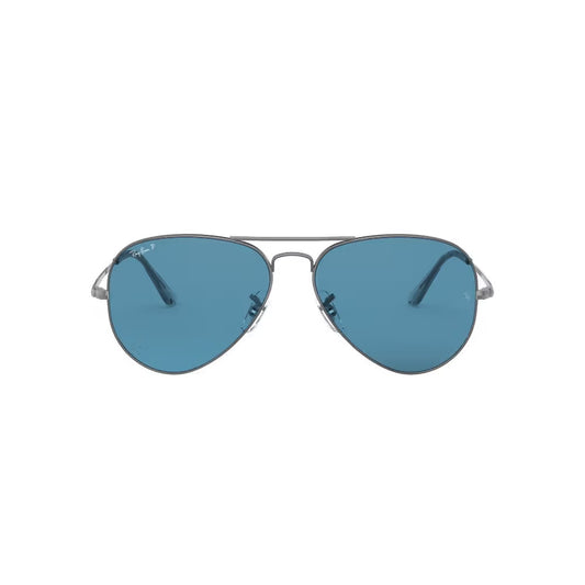 Ray-Ban 0RB3689 004/S2 58 Polarized Aviator Sunglasses – Ice Blue 57mm
