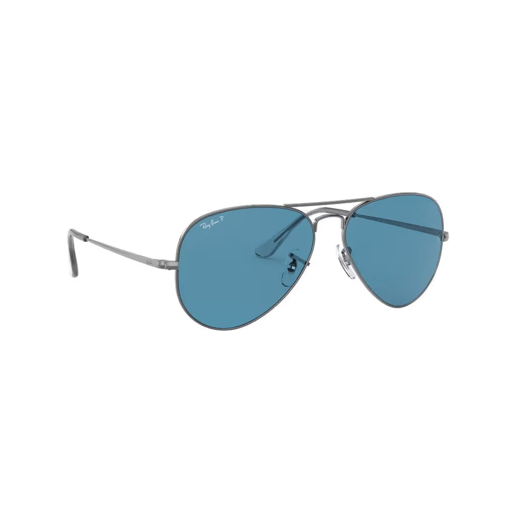 Ray-Ban 0RB3689 004/S2 58 Polarized Aviator Sunglasses – Ice Blue 57mm