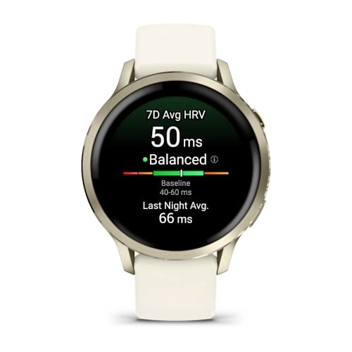 Garmin Venu 4 41MM Lunar Gold with Bone Silicone Band Smart Watch