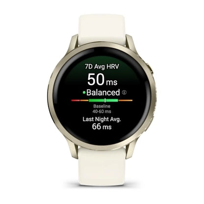 Garmin Venu 4 41MM Lunar Gold with Bone Silicone Band Smart Watch