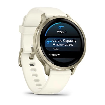 Garmin Venu 4 41MM Lunar Gold with Bone Silicone Band Smart Watch