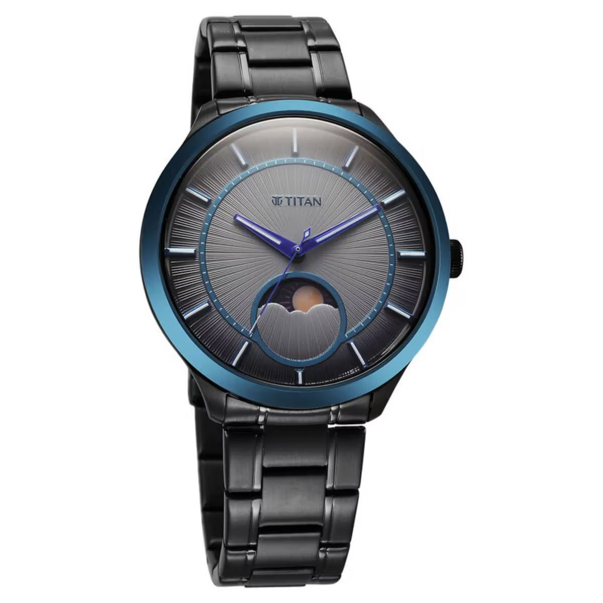 Titan Caelum Sun Moon Sub-Dial in Gunmetal Grey Stellar Edition Men Watch 10028KM01