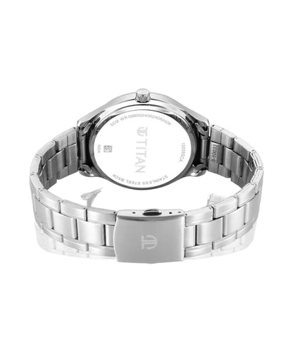 Titan Palette Of Time Quartz Analog with Date Blue Dial Watch For Men 10033SM01