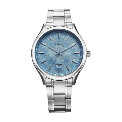 Titan Palette Of Time Quartz Analog with Date Blue Dial Watch For Men 10033SM01